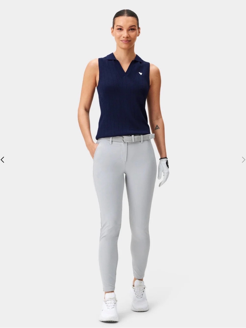 Macade Women's Light Gray Ankle Golf Pants - Performance Stretch Size 40 (US 8)